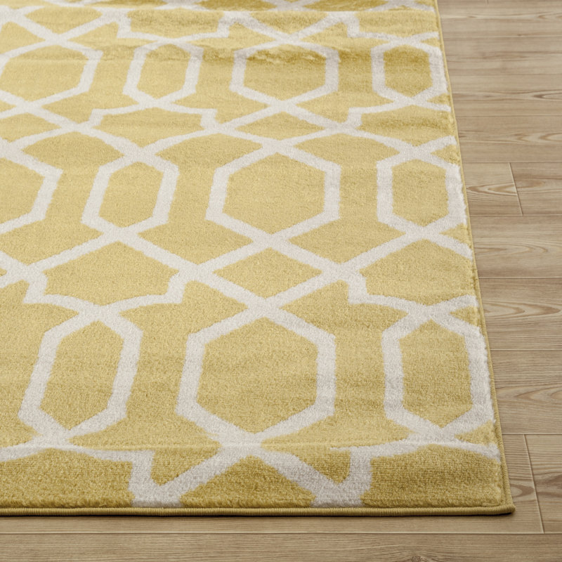 Wabon Geometric Yellow/Gold Area Rug & Reviews Joss & Main